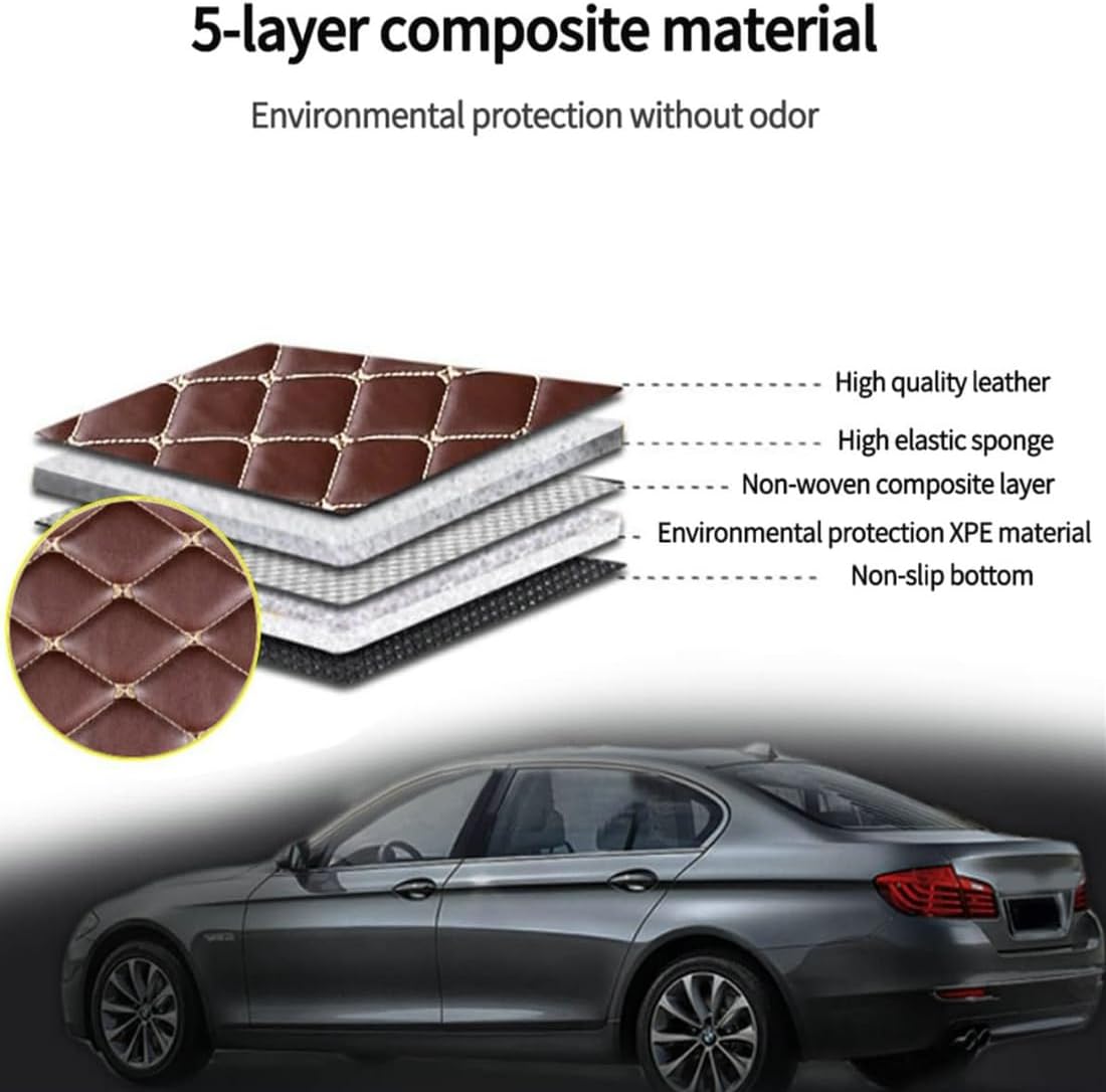 Custom Personalized Floor Mats for Cars，Luxury Full Coverage All Car Floor Mats，Anti-Slip Leather Car Mat Set ，Custom Floor Mats for 99% of Cars, Trucks & SUVs. (red)