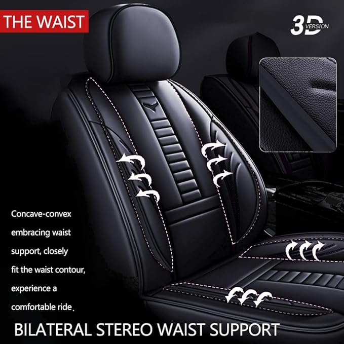 for Toyota RAV4 2008-2025 Car Seat Covers, Full Coverage Customized Seat Covers Premium Leather Waterproof Stain-Resistant Easy to Install (Front Set, Black)