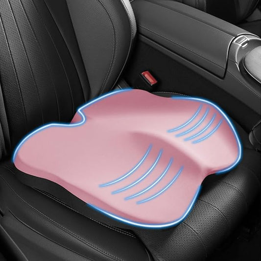 Adult Car Booster Seat Cushion, Memory Foam Car Seat Cushions for Driving, Non-Slip Automotive Seat Cushions for Sciatica & Lower Back Pain Relief
