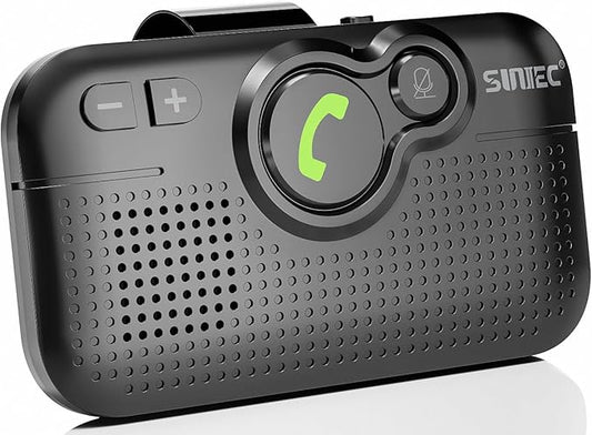 Handsfree Bluetooth Car Kit for Cell Phone, Wireless Bluetooth Speaker for Car, AUTO Power ON Support Siri Google Voice Assistant Hands Free Phone Speakerphone with Visor Clip-BC980SA