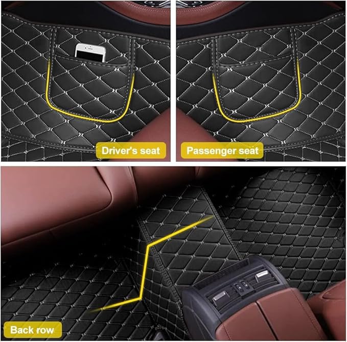 Custom Car Floor Mats Custom Logo/Pattern for SUV Van Truck Sedan Coupe Car Mats Full Surrouded Floor Mat All Weather Waterproof and Anti-Slip Protection Car Floor Liners(Wine red)