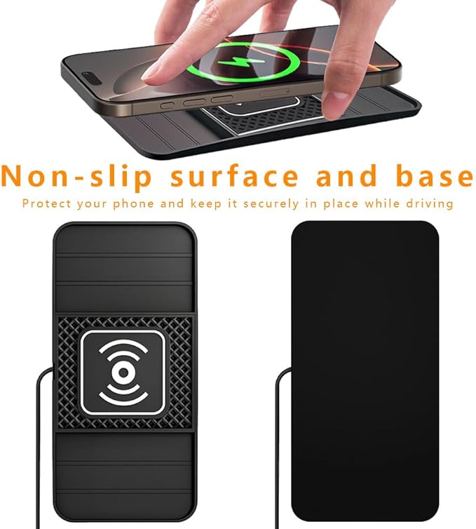 Wireless Charging Pad for Car for Kia Forte 2010-2024, DIY Trim-to-Fit Slim Non Slip Fast Charger Car Wireless Charging Pad 30CM Cable,B 30cm USB Plug Cable