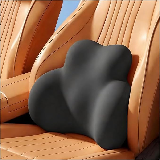 Car Lumbar Support Pillow for Renault 4 Electric Retro Models 2024 Memory Foam Back Support Cushion Breathable Car Seat Lumbar Pad Accessories,Dark Gray