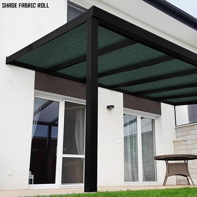 TANG Sun Shade Fabric Roll 8'x29' Shade Cloth for Garden Dark Green HDPE Mesh Shading Pergola Cover Replacement Canopy, 95% Blockage Sunshades for Outdoor Patio Backyard Plant