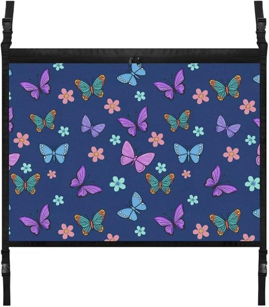 Colorful Butterfly Car Roof Storage Bag Car Seat Storage Hanging Bag Multi-Purpose Car Bag Storage Box Organizer Pouch Pocket Inner Car Accessories Compatible with Most Vehicles