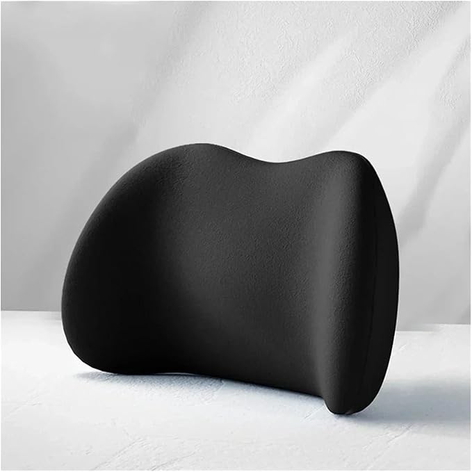 Memory Foam Car Neck Pillow & Waist Cushion - Soft fit for Seat Headrest & Lumbar Support for Comfort(Hb-Grey Waist 1PC)