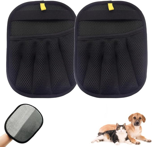 Pet Hair Remover Gloves, 2025 Upgraded Static Removal Gloves for Pet Hair, Cat & Dog Hair Removal Tool for Couch, Furniture, Carpet, Car Seat, Pet Grooming (2 Pack)