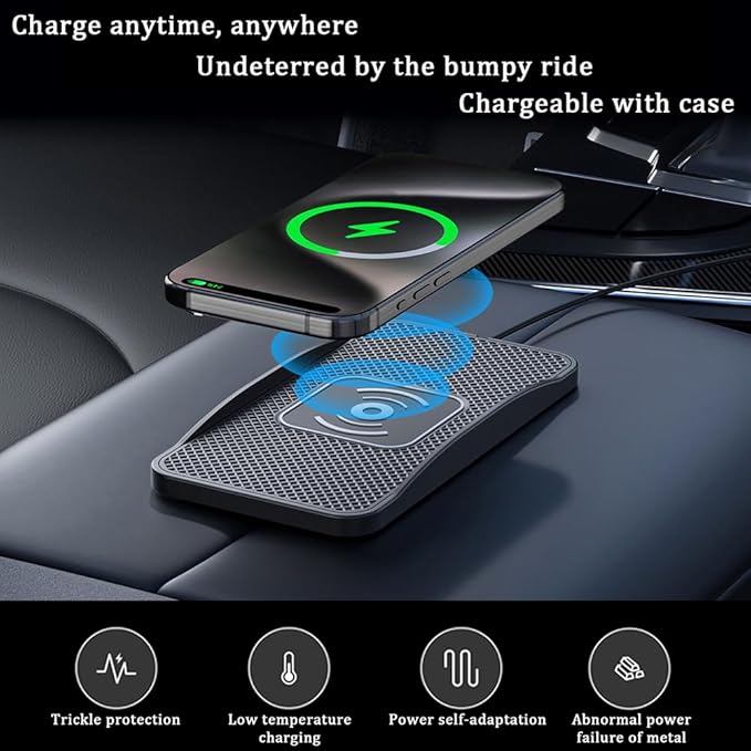 Wireless Car Charger Pad for Chevrolet Traverse 2009-2026, Type-C/USB 20W Car Wireless Charger Non-Slip Phone Charging Pad Car Accessories,B 30cm Cable USB Plug