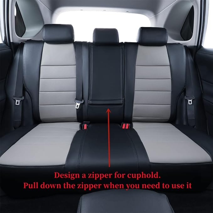 coverdream Custom Seat Covers Compatible with Select Toyota RAV4 Hybrid 2016 2017 2018 Models - Leatherette (Black/Gray,Full Set)