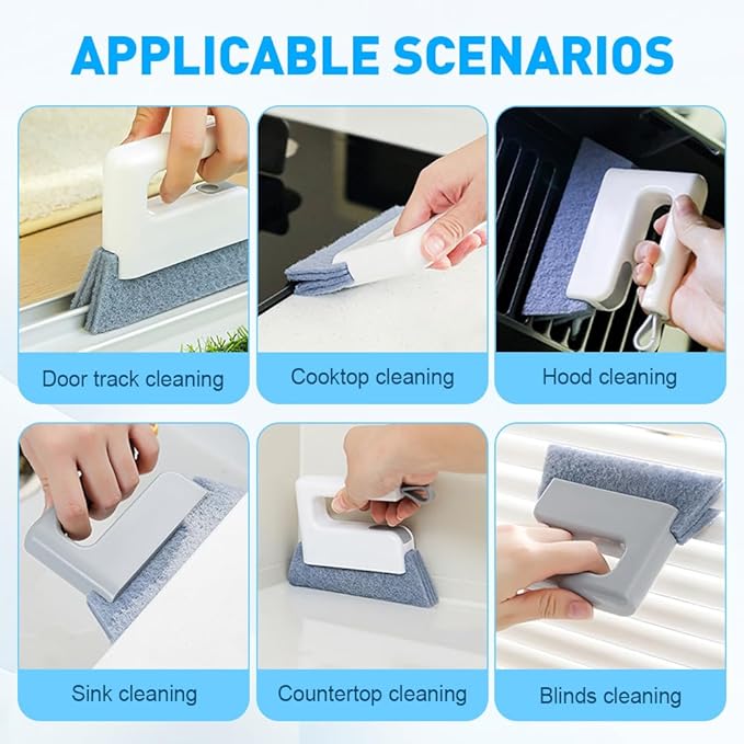 Magic Window Track Cleaner, 2026 Upgraded Handheld Cleaning Brush Set, Creative Cleaner Brushes Tools for Window lides Gaps, Sliding Door Track, Tile Lines Shutter Car Vents (3pcs Mix)
