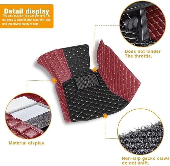 Custom Car Floor Mats for 96% Sedan SUV Sports Car Protection Full Coverage Pads Anti-Slip Leather Floor Lining All Weather Car Floor Mats (Black White)