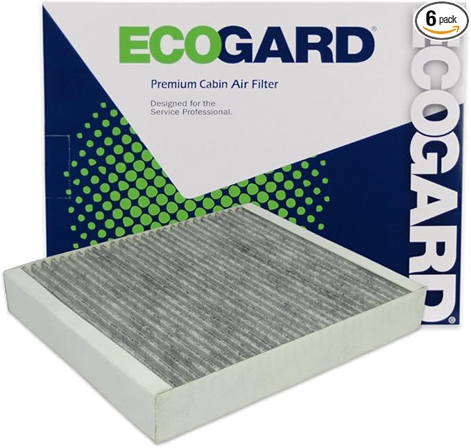 ECOGARD XC36154C Premium Cabin Air Filter with Activated Carbon Fits 2022-2025 Chevrolet Captiva, 2011-2015 Cruze, 2013-2022 Trax, 2013-2022 Buick Encore, 2013-2015 Chevrolet Malibu (Pack of 6)