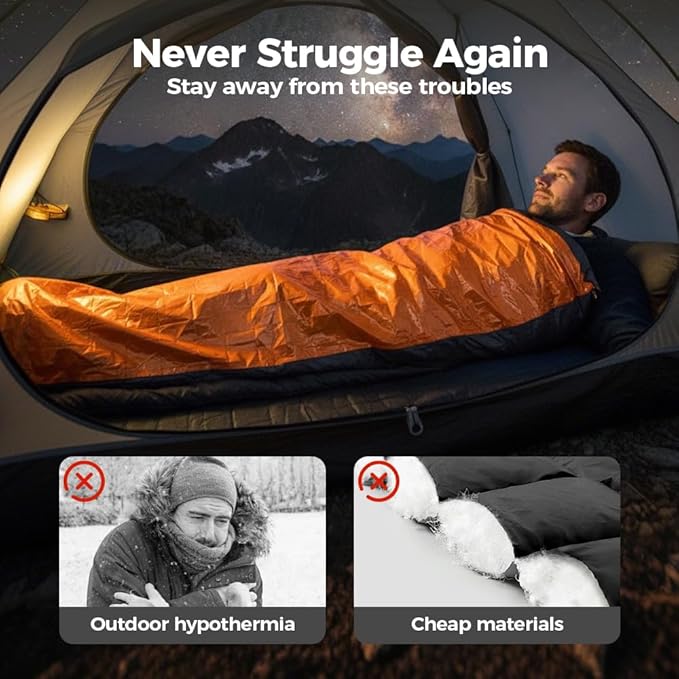 2026 New Blanket, Emergency Sleeping Bag for Survival, Blanket with Emergency Whistle Waterproof, Compact Lightweight, Emergency Mat for Survival Kit Car Camping Gear Hiking Go (Orange*3)