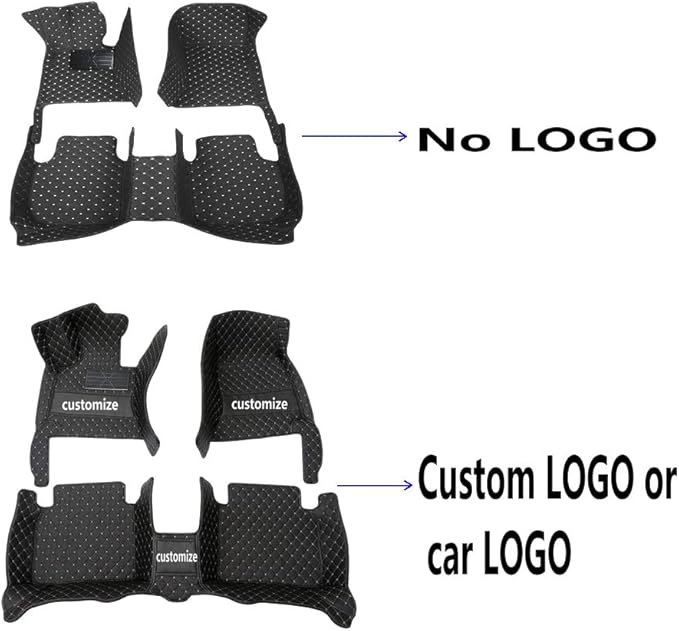 KaiLaiCarCustom Automotive Car Floor Mats for 99.99% Sedan SUV Sports Car Men Women Protection Full Coverage Pads Anti-Slip Leather Floor Lining (Black + red bar, E- Diamond + Strip +Color Bars)