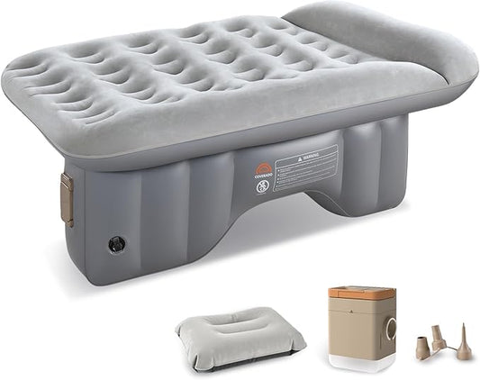 Coverado Car Air Mattress Back Seat, Portable Wireless Inflatable Bed with Built in Air Pump&Pllow, Storage Bag, Patch Kit, Universal Back Seat Bed Sleeping Pad Fit Most Car Suvs, L-51,W-32