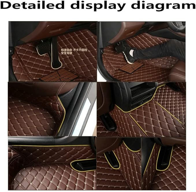 KaiLaiCarCustom Automotive Car Floor Mats for 99.99% Sedan SUV Sports Car Men Women Protection Full Coverage Pads Anti-Slip Leather Floor Lining (Red Mat Red Line, A - Diamond)