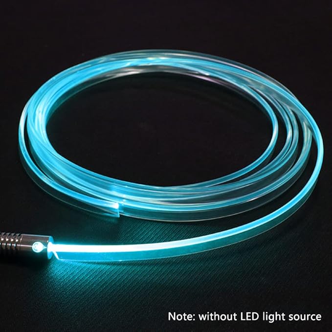 Super Bright MMA Plastic Optic Fiber Side Glow Unibody Band Edge Cable Car LED Illumination Optic Fiber Band Car Interior Atmosphere Lights (32.81ft)