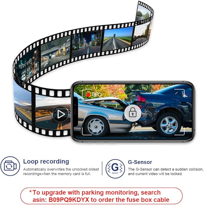 Fitcamx 2K Dual Dash Cam Suitable for RAM 1500 (Model A) 2019 2020 2021 2022 2023 2024 Rebel Big Horn Laramie, OEM Style, Front 1440P+Rear 1080P Video, Loop Recording WiFi, G-Sensor, Easy to Set, 64GB