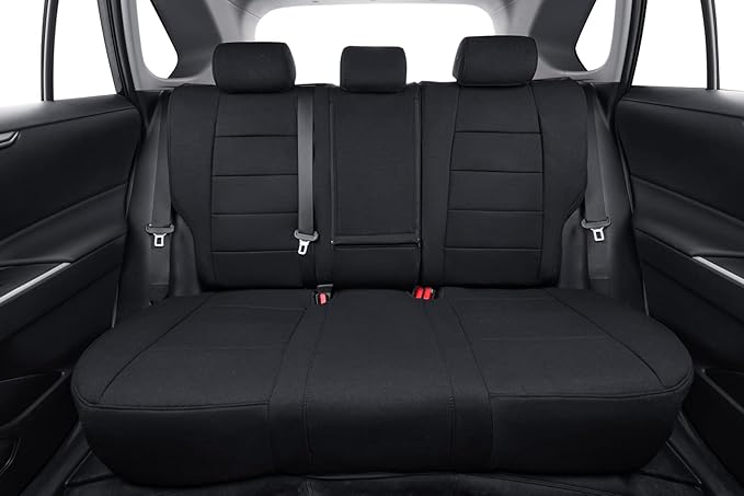 coverdream RAV4 PHEV Seat Covers Custom Fit for 2019-2024 2025 Toyota RAV4 Hybrid XSE,Hybrid SE,Prime SE/XSE,Full Coverage,Airbag Compatible,Polyester Car Seat Protector (Full Set,Black)