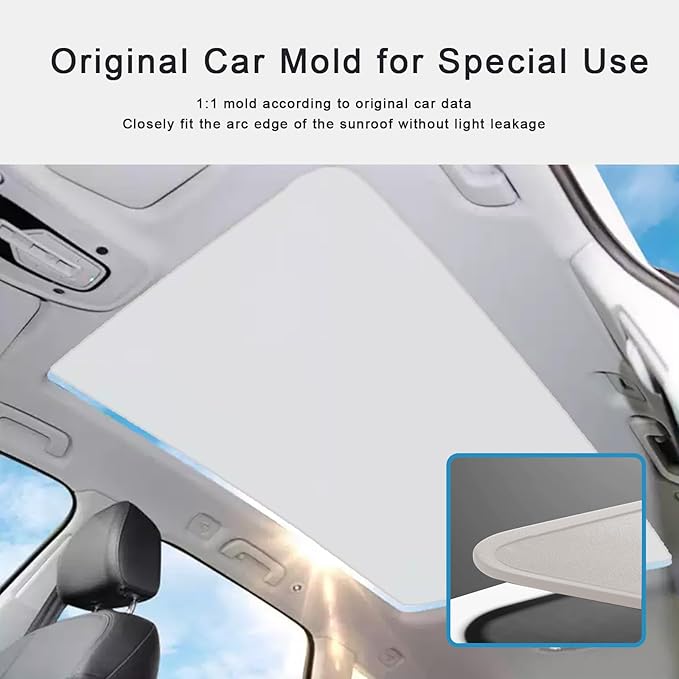 Sunshade Roof Compatible with Tiguan 2010-2017 SUV, Foldable Glass Roof Sun Shade, UV Protection Heat Insulation Sunroof Shade with Storage Bag
