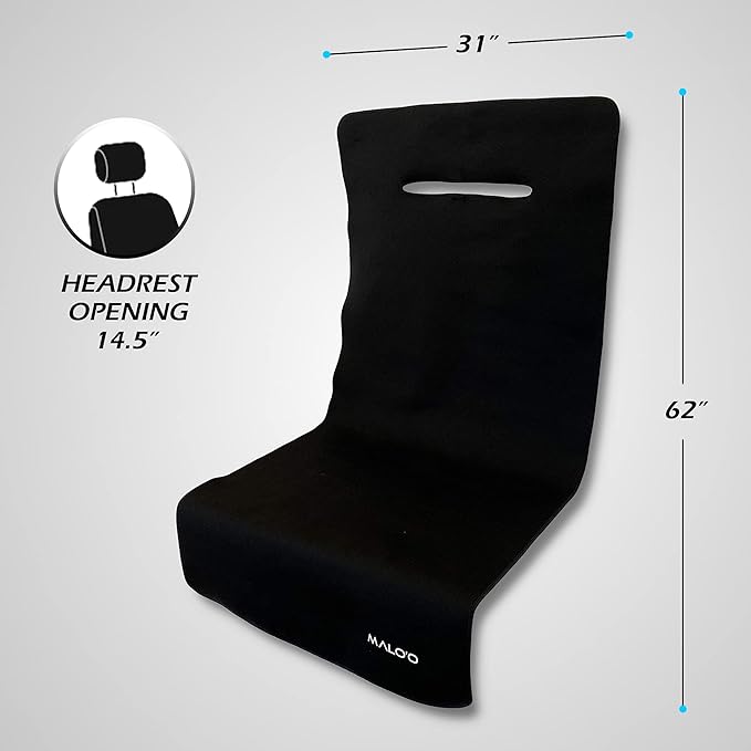 Malo’o SeatGuard Waterproof Car Seat Cover, Non-Slip Neoprene Universal Seat Protector for Trucks and Cars, Heavy Duty Seat Cover for Sports Gear, Dogs and Wet Clothing, Black