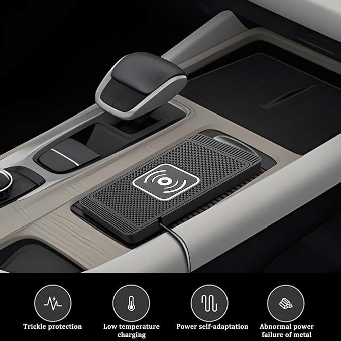 Wireless Car Charger Pad for Nissan Leaf 2011-2026, Type-C/USB 15W Car Wireless Charger Non-Slip Cordless Charging Mat Car Accessories, B-30cm Type-C Interface