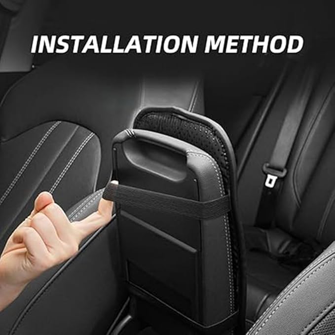 Car Armrest Pad for Genesis GV80 GV70 SUV GV60, Waterproof Center Console Cushion Pad Cover Armrest Storage Box Mat Protection Interior Accessories,A-Black
