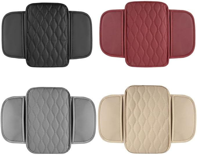 Car Armrest Pad for BMW M4 Competition Convertible Coupe F83 F82 G82, Waterproof Center Console Cushion Pad Cover Armrest Storage Box Mat Protection Interior Accessories,A-Red