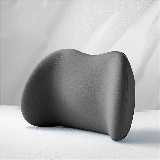 Memory Foam Car Neck Pillow - Soft fit for Seat Headrest & Lumbar Support Cushion(Black Waist 1PC)