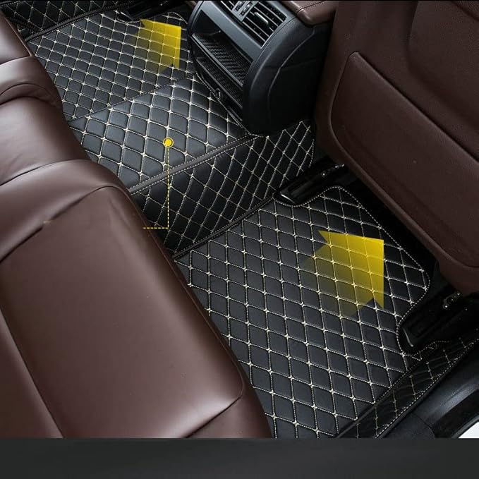 Car Floor Mats Automotive Floor Mats Vehicle Specific All Weather Protection Custom Compatible with Most of 98% Cars SUVs (Black and Red)