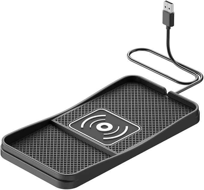Car Wireless Charger Pad for Chevrolet Trailblazer 2002-2009 2021-2026, Type-C/USB 20W Fast Wireless Car Charger Pad Non-Slip Cordless Charging Mat,B-30cm Cable USB Plug