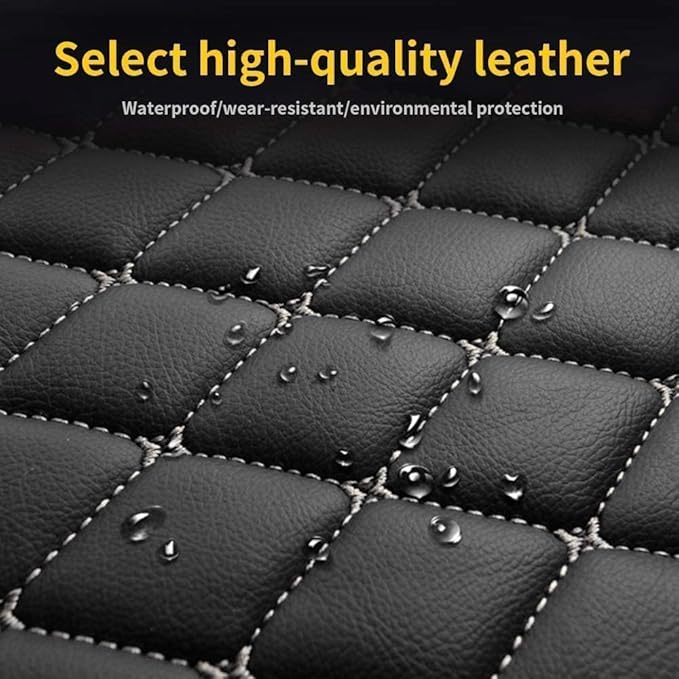 Custom Car Floor Mat Compatible with 97% Car Models Luxury Leather All Weather Waterproof Anti-Skid Full Coverage Car Mats (Purple)