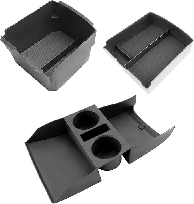 LFOTPP for Hyundai Tucson Electronic Shift Models Center Console Organizer - 2025 2026 Hyundai Tucson Middle Armrest Storage Tray,Non-Slip 3PCS Interior Accessories - ONLY Fit with Electronic Shift