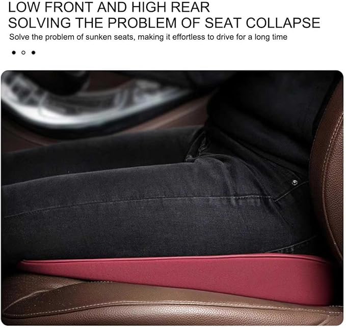 Memory Foam Car Seat Cushion for BMW X5 G05 2018-2023, Wedge Booster Lumbar Support Pad for Drivers Office with Non-Slip Base,Brown-8cm