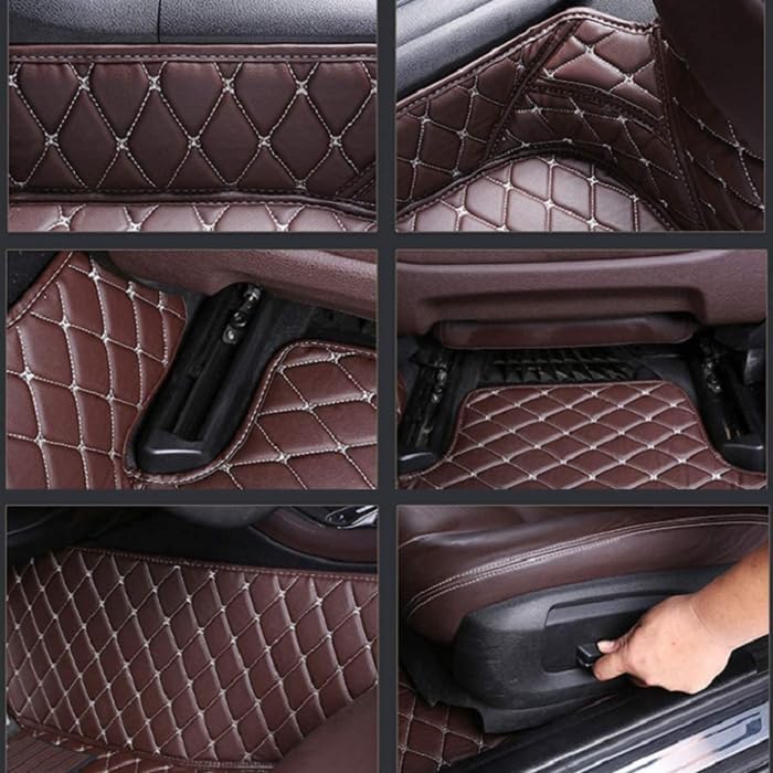 Customized Personalized car Floor mats, All-Weather Luxury car Floor mats, Waterproof and Anti Slip Leather car Floor mat Lining, 95% Customized car, Truck, and SUV Floor mats (Black)