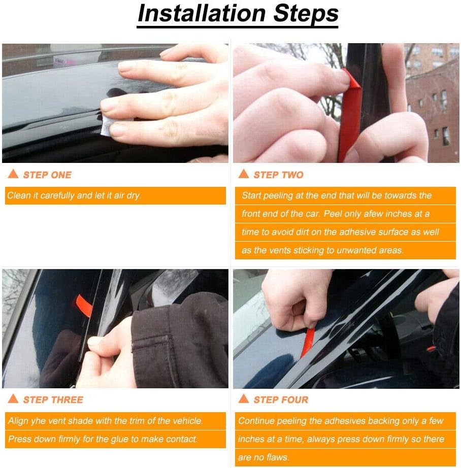 Smoke Sun/Rain Guard Window Visors Compatible with 2005-2010 Jeep Grand Cherokee Wind Deflector 4pcs 94243