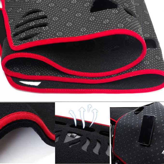 Dashboard Cover for 2013-2016 Buick Encore,Polyester Dash Covers mat,Car Dash Board Protecter Cover,Interior Dash Covers Pads,Red