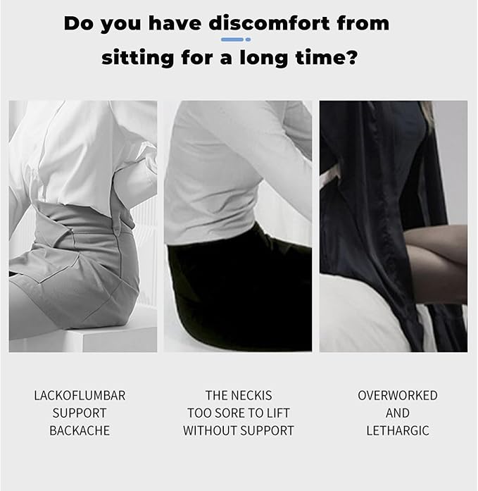 Back and Seat Cushion, Soothe+Cushion,Car Seats with Lumbar Support,Memory Foam Non Slip Skin with Back Support for Office Chair, Car (Gray)