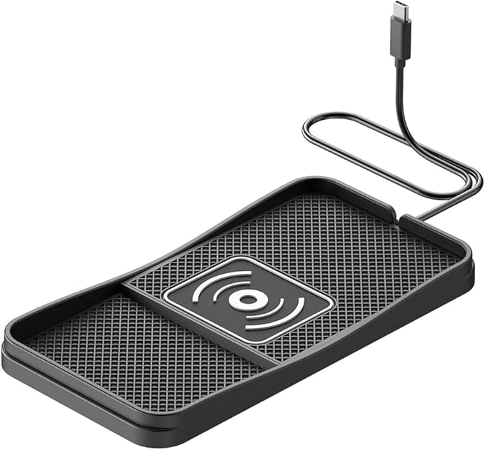 Car Wireless Charger Pad for GMC Terrain 2010-2026, Type-C/USB 20W Fast Wireless Car Charger Pad Non-Slip Cordless Charging Mat,A-30cm Cable Type-C Plug