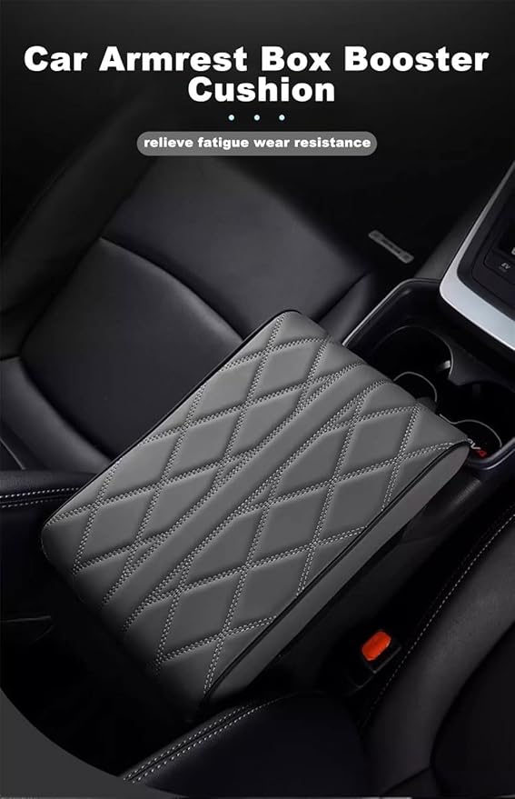 for Alfa Romeo Stelvio (949) 2017 2018 2019 2020 2021 2022 Car Center Console Cover, Leather Memory Foam Protection Pad, Hand Rest Pillow with Height Increase, Interior Accessory,Brown, normal