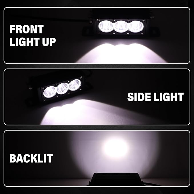 Willpower 2 Pieces 6 inch Single Row White LED Light Bar 30W Off Road Light Bar Spot Beam LED Work Light Truck UTV 4x4 Cars SUVs ATVs Boats Fog Driving Light with Wiring Harness kit