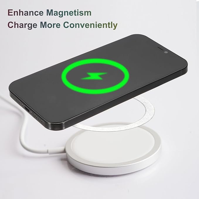 uxcell Magnetic Adapter Ring, 2Pcs Magnetic Sticker Ring ABS Universal Magnet Wireless Charging Conversion Kit for Mobile Phone Case Wireless Charger, Pink