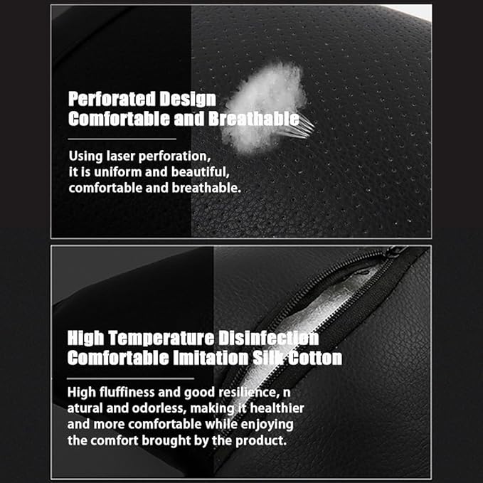 Car Seat Headrest Pillow for Infiniti Q50L/QX50/QX60/ESQ/QX30 Head Support Rest Pillow Lumbar Support Lumbar Pillow Cushion Back Cushion Back Pillow Accessories,Black-2*Headrest