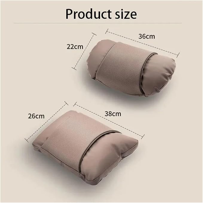 1/2PCS PU Leather Car Neck Pillow & Lumbar Support Cushion, Breathable Universal Seat Headrest Waist Pad, Soft Support Cushion for Daily Driving and Travel(B Style headrest)