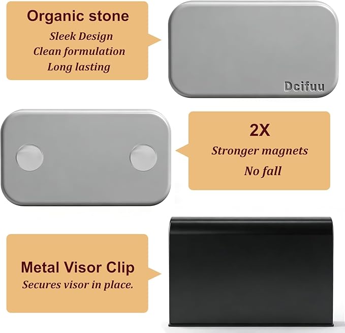 Car Air Freshener - Stone Air Freshener - Car Odor Eliminator - Long Lasting Scent - Car Scent - VISOR CLIP INCLUDED (Candied Apple)