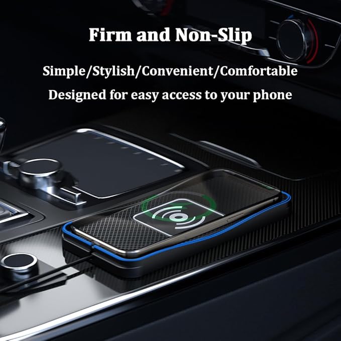 Wireless Car Charger Pad for Chevrolet Trailblazer 2002-2009 2021-2026, Type-C/USB 20W Car Wireless Charger Non-Slip Phone Charging Pad Car Accessories,A 30cm Cable Type-C Plug