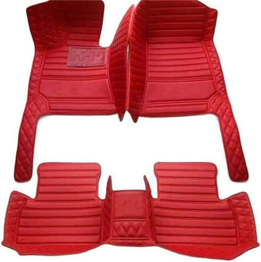 Custom Car Mats All Weather Fit Automotive Floor Mats PU Leather Protector Mat for Most Sedan, SUV, Truck Floor Mats (All RED)