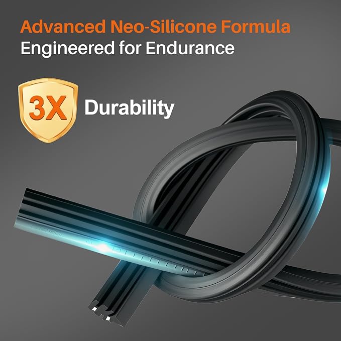 DOG TAIL Water Repellent Silicone Wiper Blades 26" 22" Set with Multiple Adapters and 2 Refills, Automotive Replacement Front Windshield Wiper Blades for My Car with Water Repellency Formula DropClear