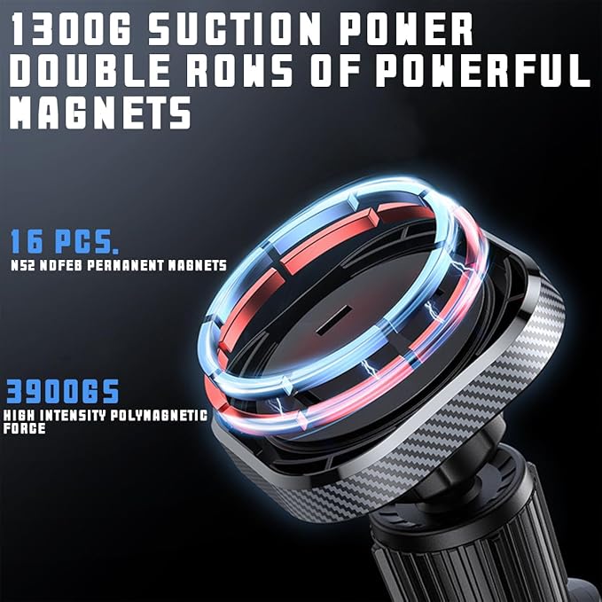 Car Magnetic Phone Holder for Air Vent, 360° Rotation Hands Free Automotive Phone Mount with Strong Magnet and Upgrade Hook, Compatible with 11 12 13 14 15 Pro Max, Universal Fit