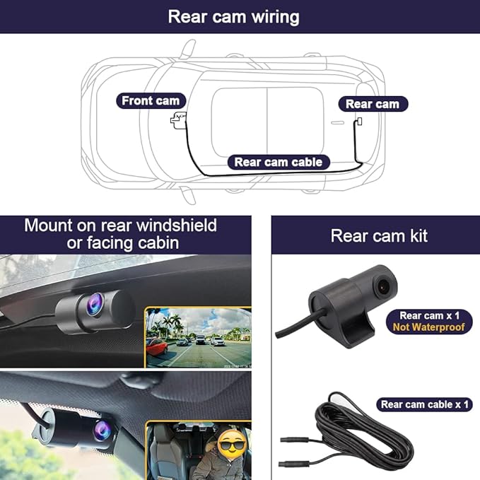 Fitcamx Front 4K+Rear 1080P Dash Cam Adapts for Volvo XC40 & XC40 Recharge B4 B5 T4 T5 P8 (Model B), OEM Look, Dual HD Video, Built-in WiFi & APP, Loop Recording, G-Sensor, Easy to Use, 128GB Card
